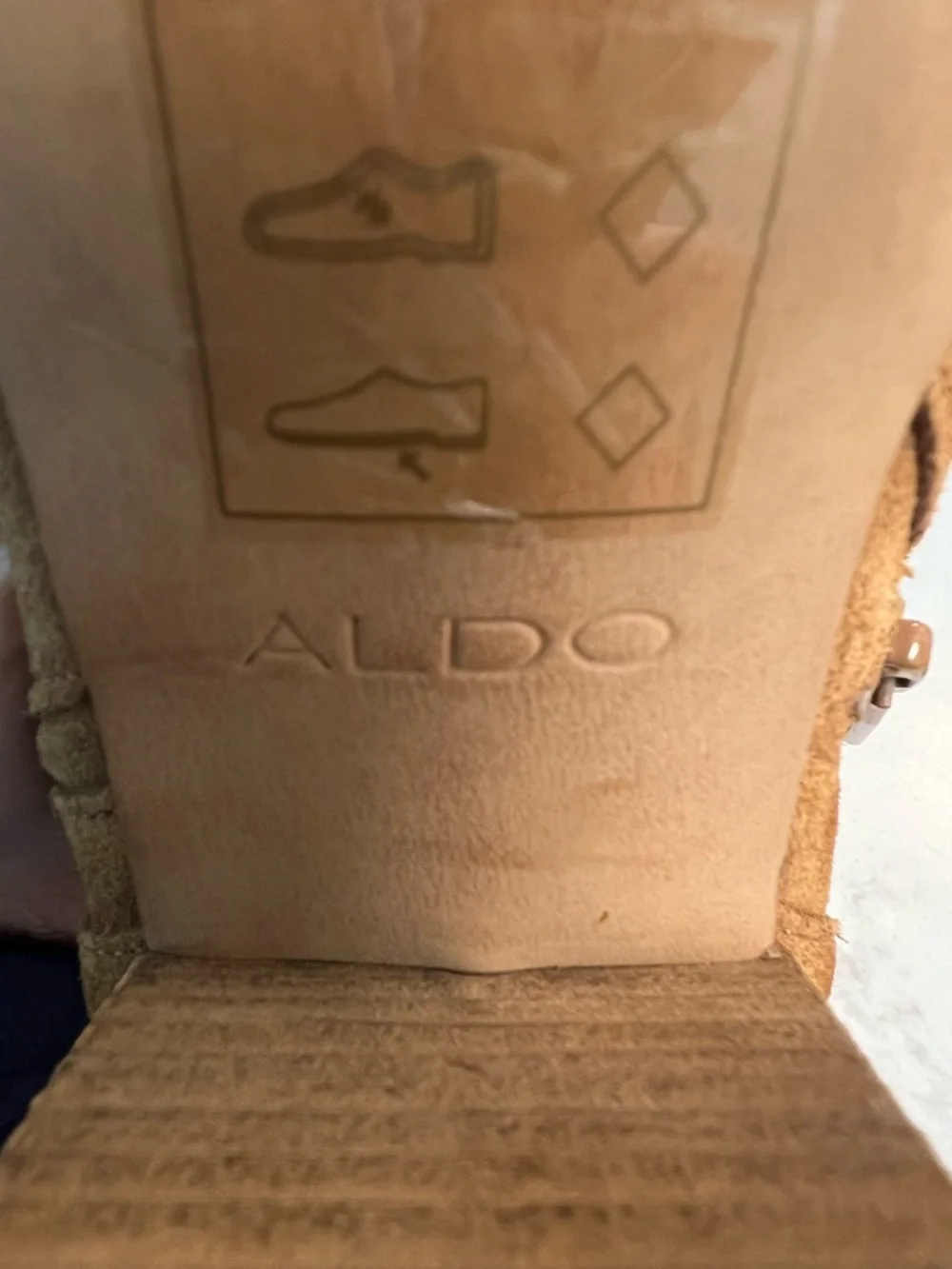 Aldo Cognac Suede Peep-Toe Block Heel Ankle Booties size 6 - Picture 11 of 12